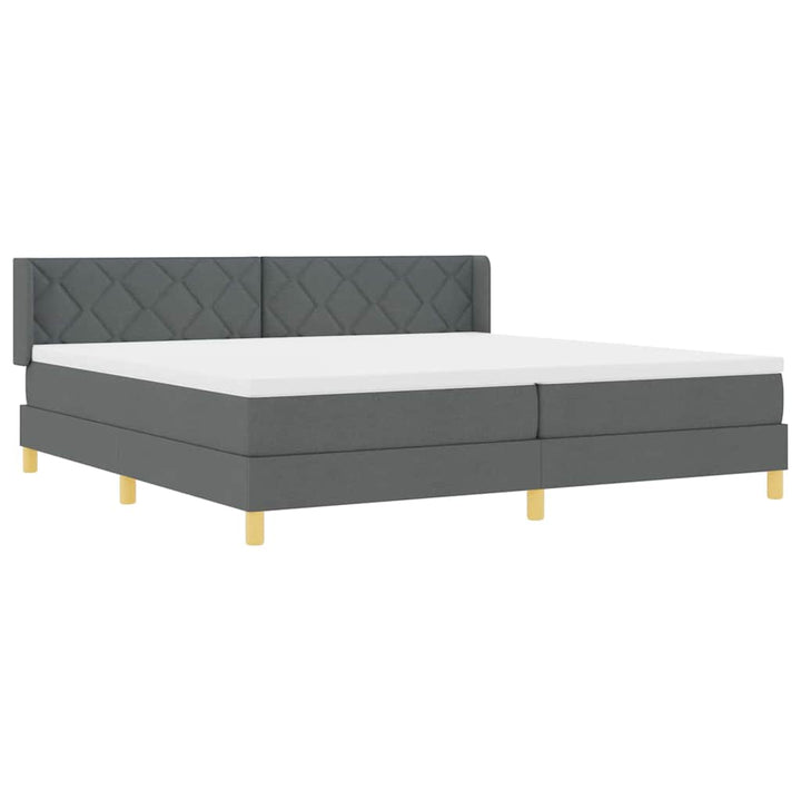 Box spring seng med hovedgærde Mørkegrå 200 x 200 cm Stof