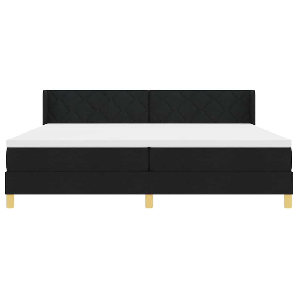 Box spring seng med madras Sort 200 x 200 cm Stof