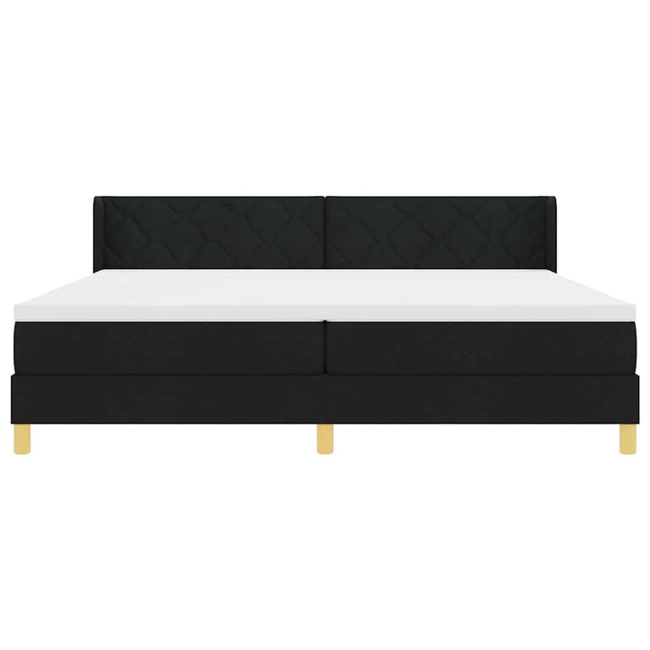 Box spring seng med madras Sort 200 x 200 cm Stof