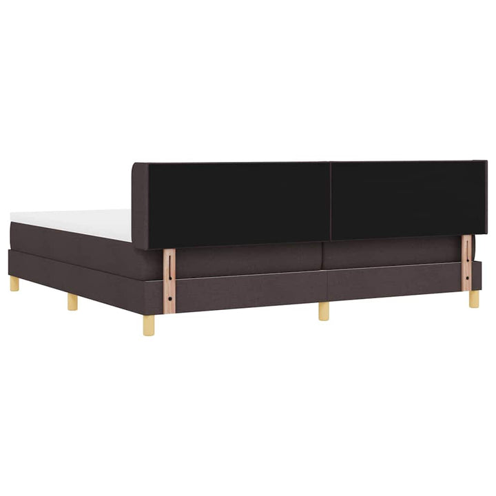 Box spring seng med madras Mørk Brun 200 x 200 cm Stof