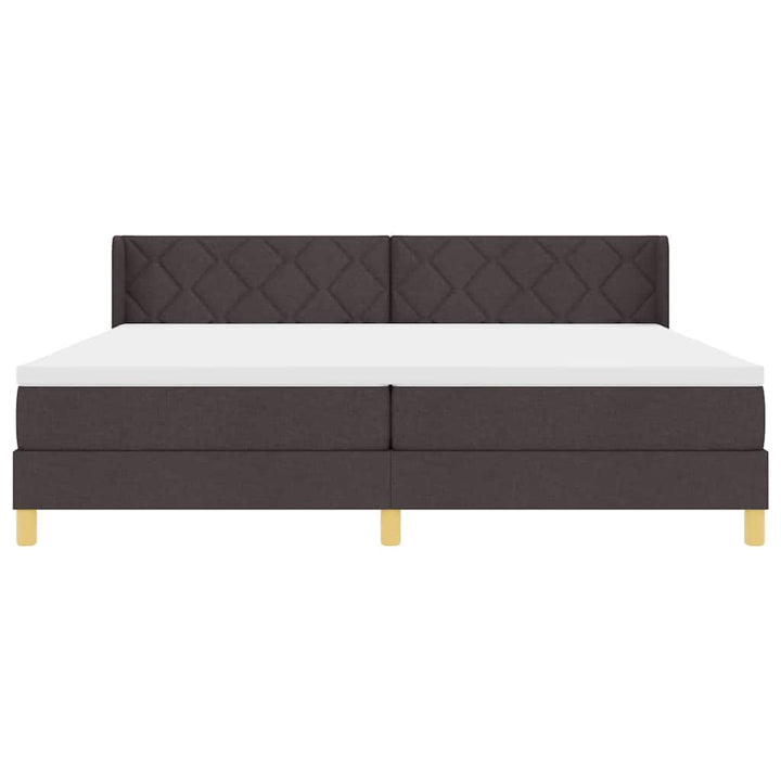 Box spring seng med madras Mørk Brun 200 x 200 cm Stof