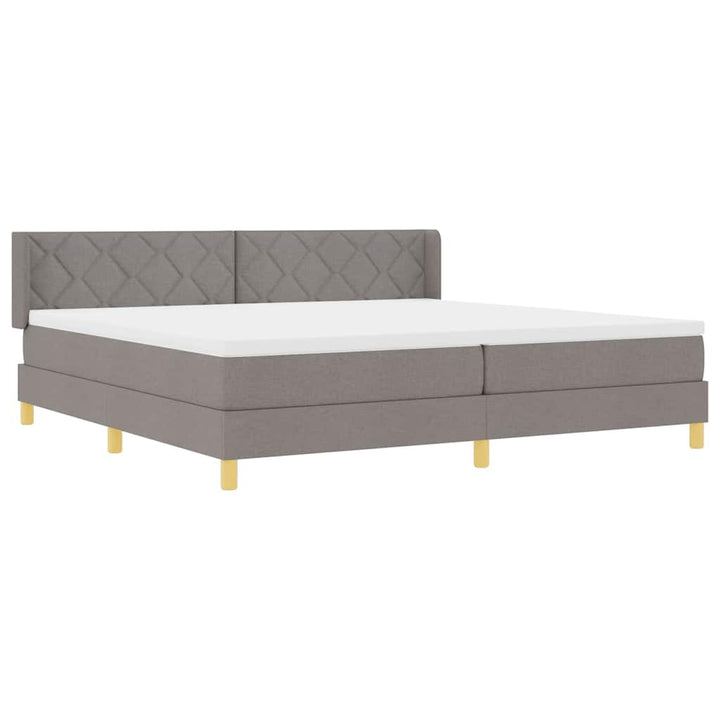 Box spring seng med madras Gråbrun 200 x 200 cm Stof