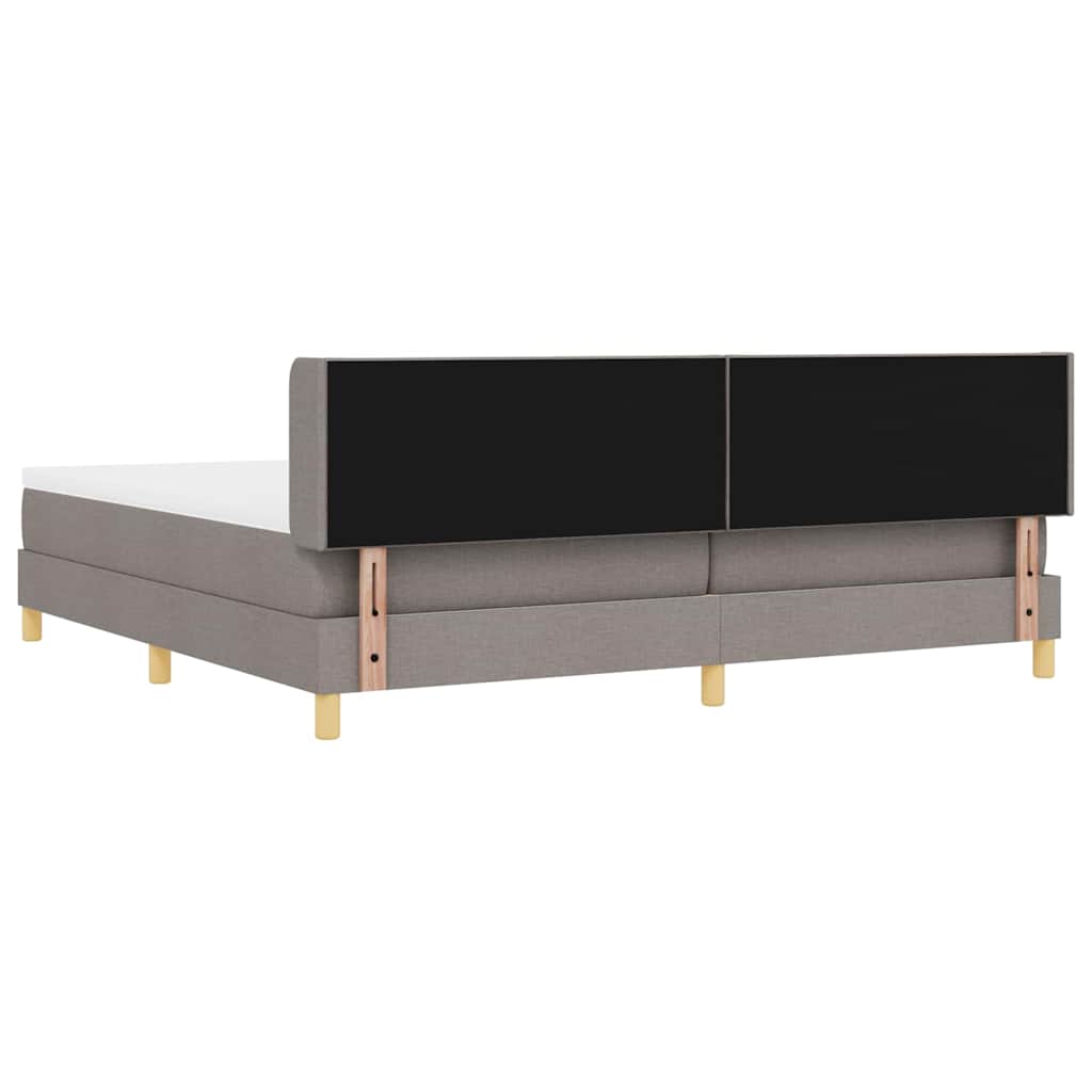 Box spring seng med madras Gråbrun 200 x 200 cm Stof