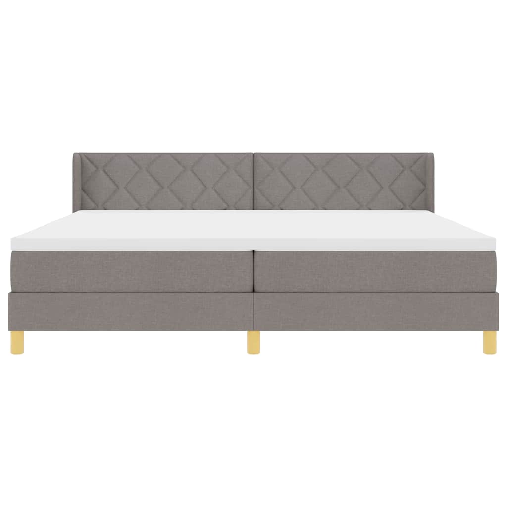 Box spring seng med madras Gråbrun 200 x 200 cm Stof