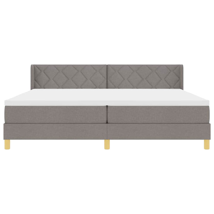 Box spring seng med madras Gråbrun 200 x 200 cm Stof