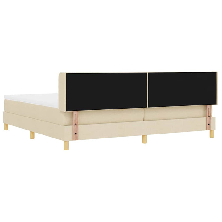 Box spring seng med hovedgærde Creme 200 x 200 cm Stof