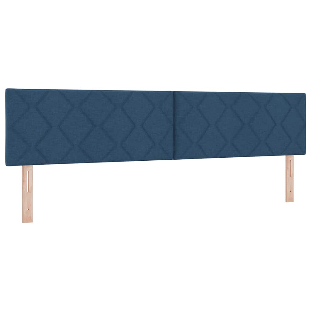 Box spring seng med madras med hovedgærde Blå 200 x 200 cm Stof