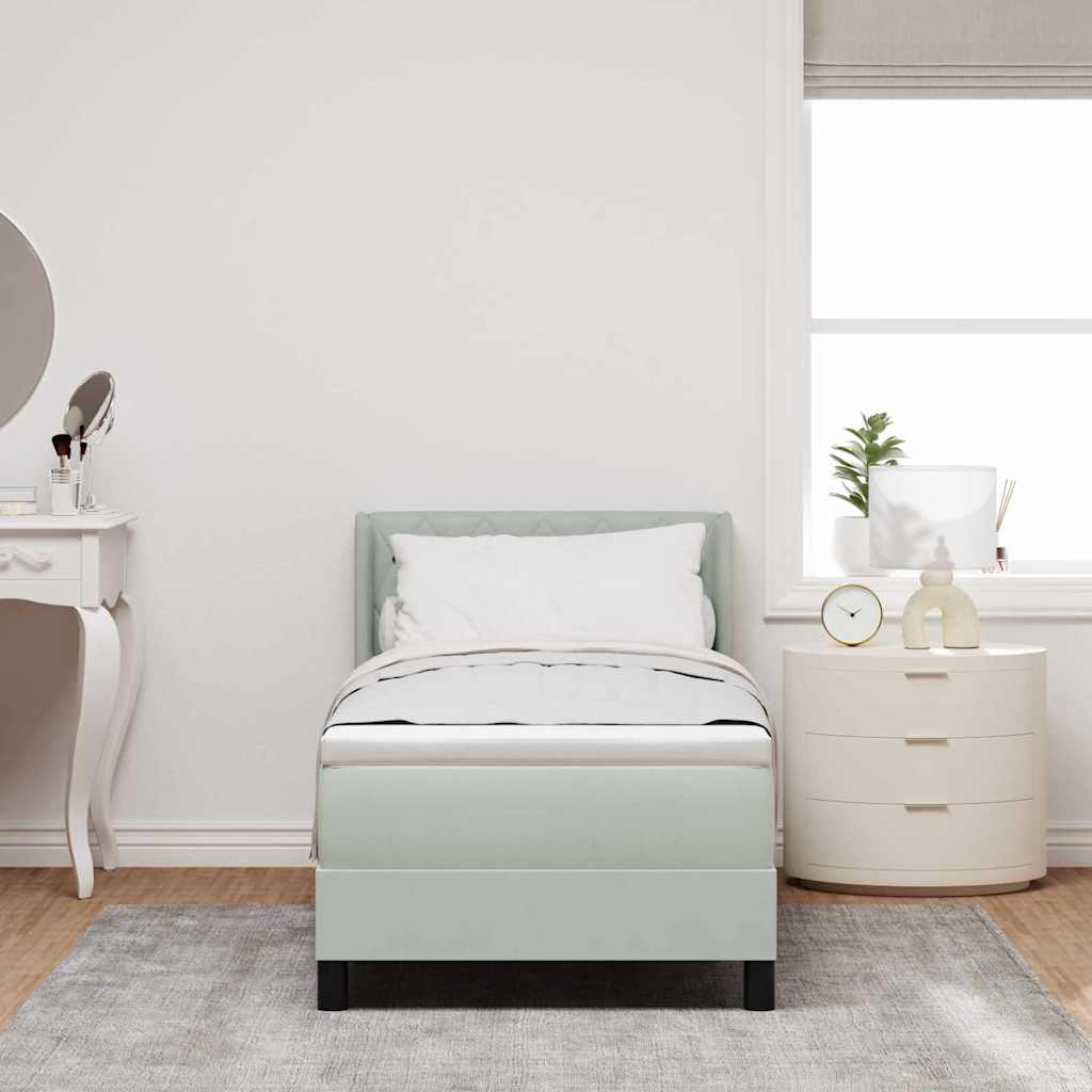Box spring seng med hovedgærde Lysegrå 200 x 80 cm Fløjl