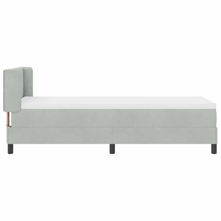 Box spring seng med hovedgærde Lysegrå 200 x 80 cm Fløjl