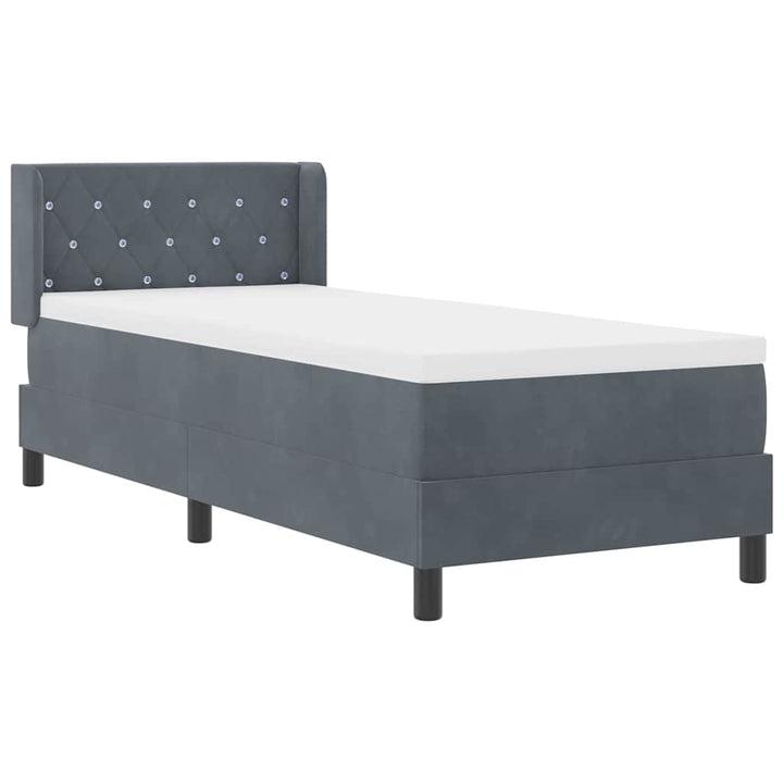 Box spring seng med hovedgærde Mørkegrå 200 x 80 cm Fløjl