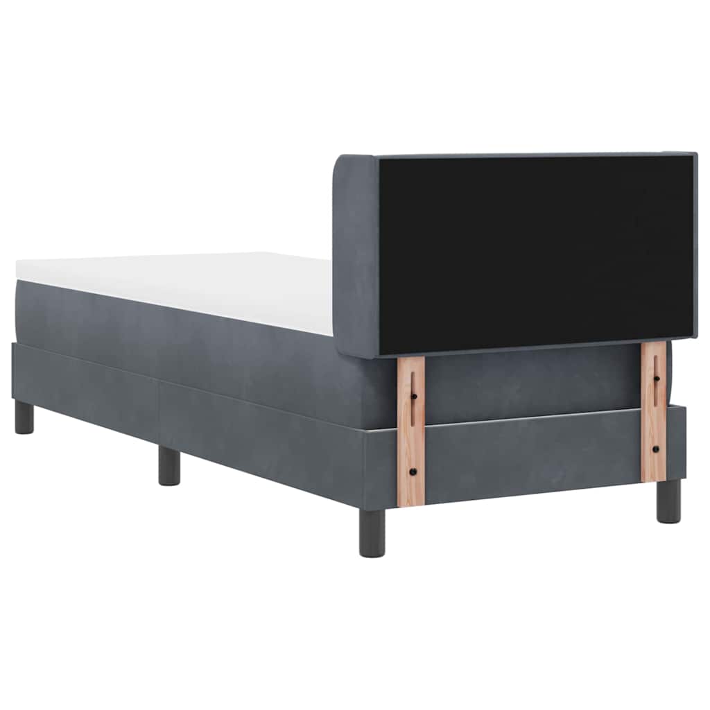 Box spring seng med hovedgærde Mørkegrå 200 x 80 cm Fløjl