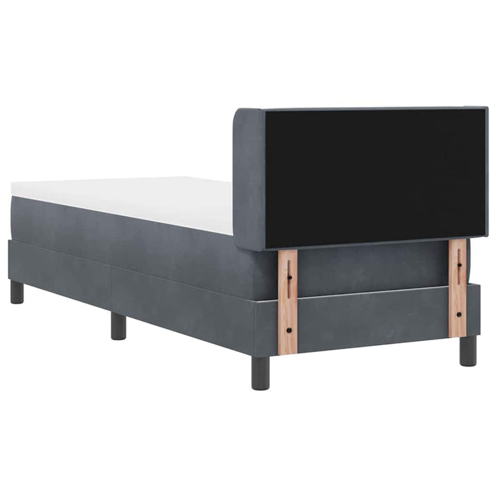 Box spring seng med hovedgærde Mørkegrå 200 x 80 cm Fløjl