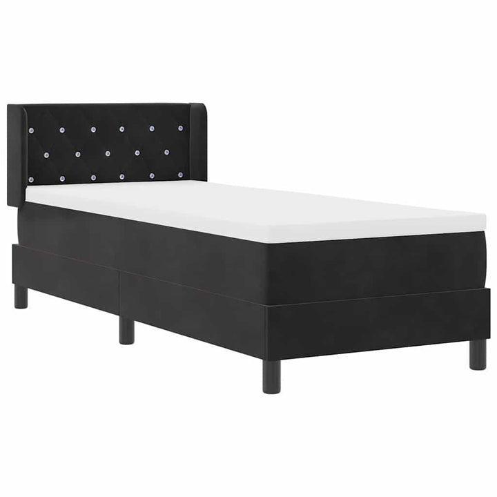 Box spring seng med hovedgærde Sort 200 x 80 cm Fløjl
