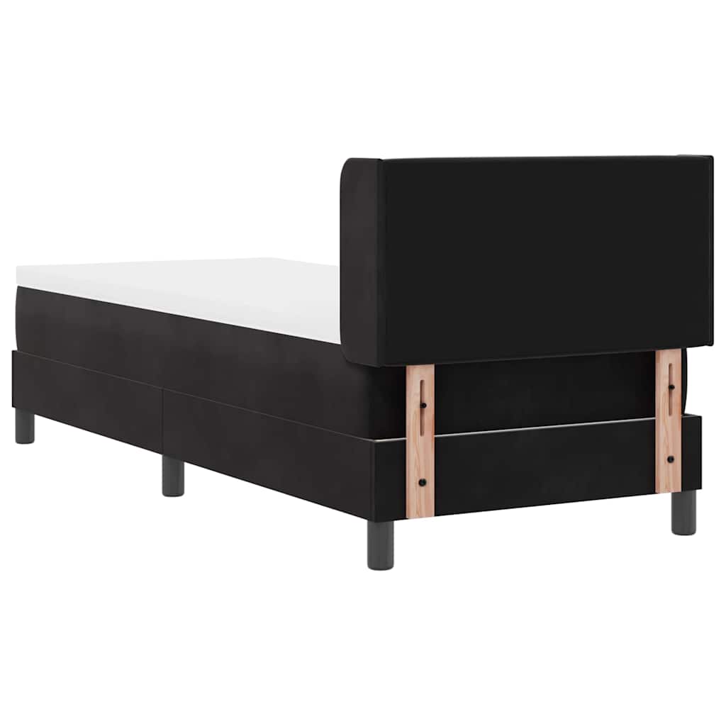 Box spring seng med hovedgærde Sort 200 x 80 cm Fløjl