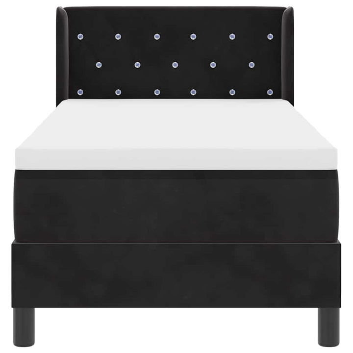 Box spring seng med hovedgærde Sort 200 x 80 cm Fløjl