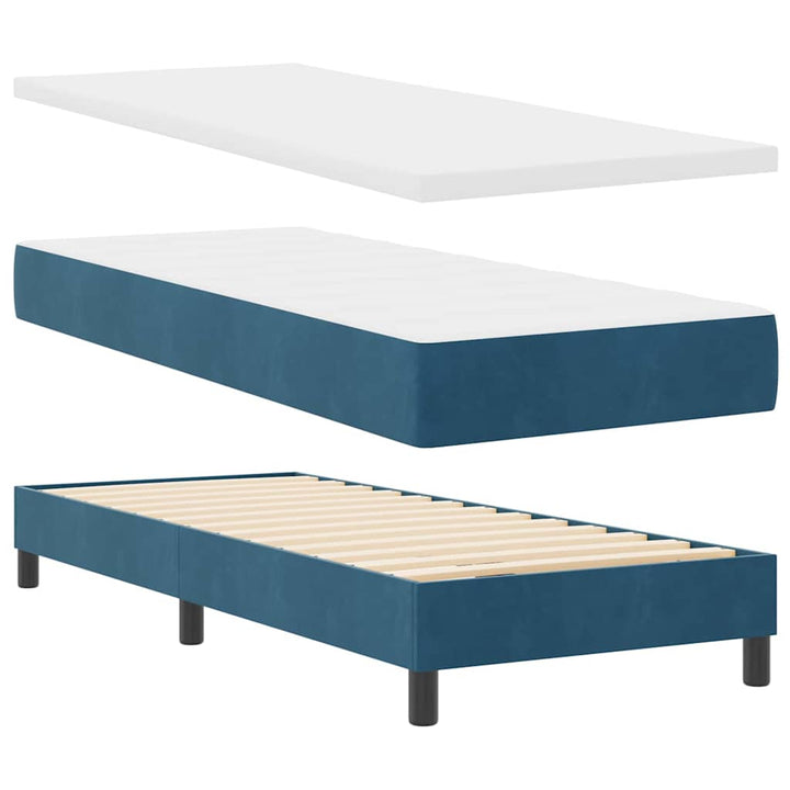 Box spring seng med hovedgærde Mørk blå 200 x 80 cm Fløjl