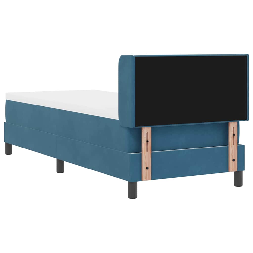 Box spring seng med hovedgærde Mørk blå 200 x 80 cm Fløjl