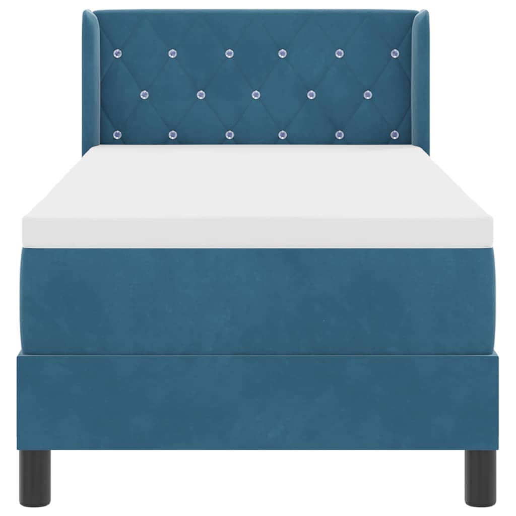 Box spring seng med hovedgærde Mørk blå 200 x 80 cm Fløjl