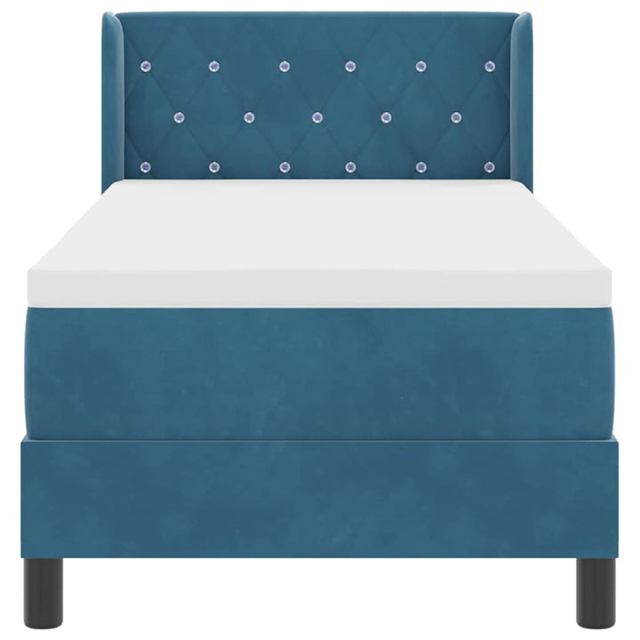 Box spring seng med hovedgærde Mørk blå 200 x 80 cm Fløjl