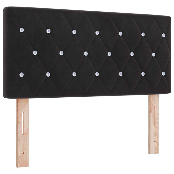 Box spring seng med hovedgærde Sort 190 x 90 cm Fløjl