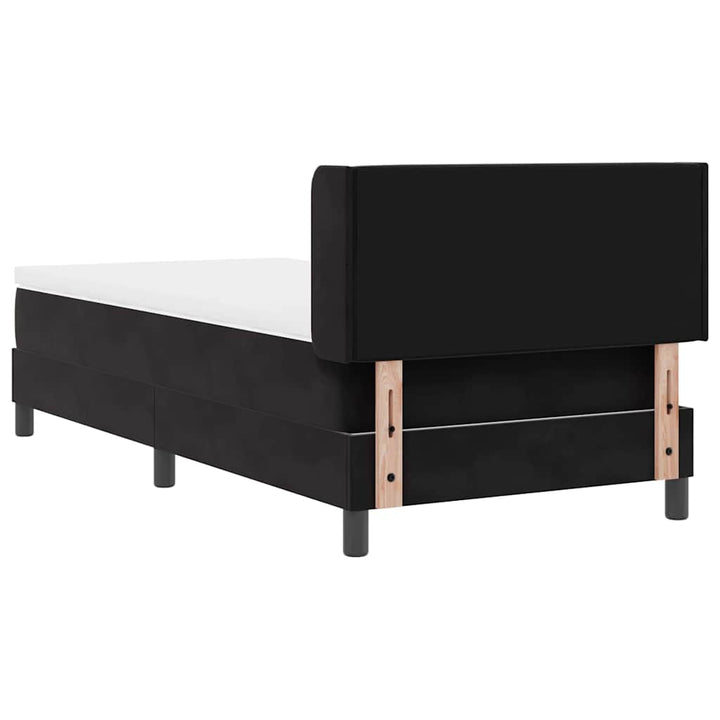 Box spring seng med hovedgærde Sort 190 x 90 cm Fløjl