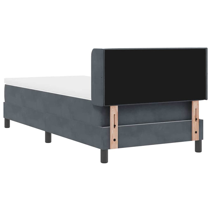 Box spring seng med hovedgærde Mørkegrå 200 x 100 cm Fløjl