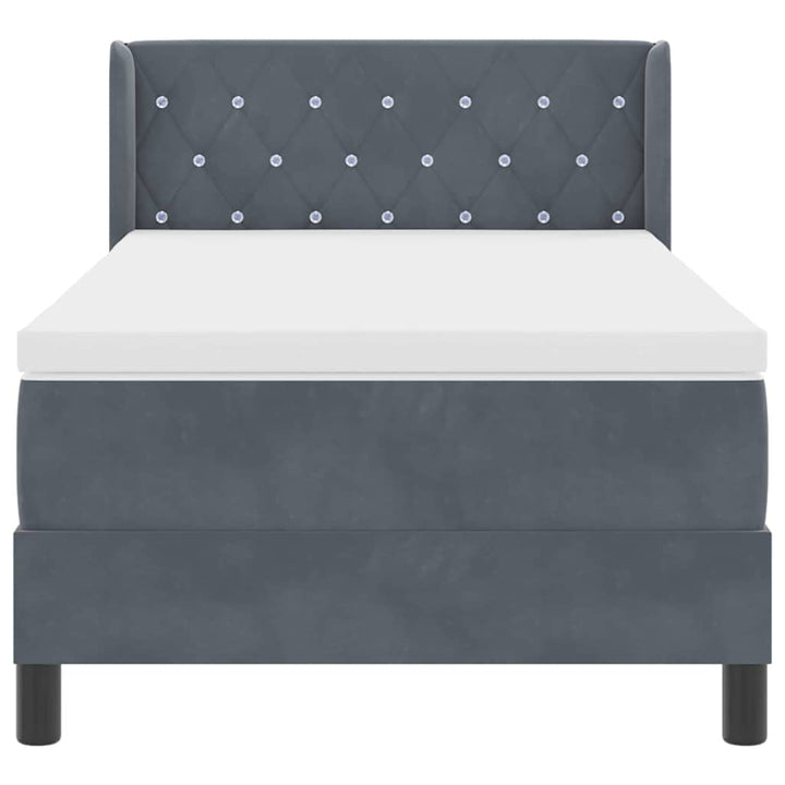 Box spring seng med hovedgærde Mørkegrå 200 x 100 cm Fløjl