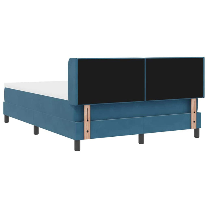 Box spring seng med hovedgærde Mørk blå 190 x 140 cm Fløjl
