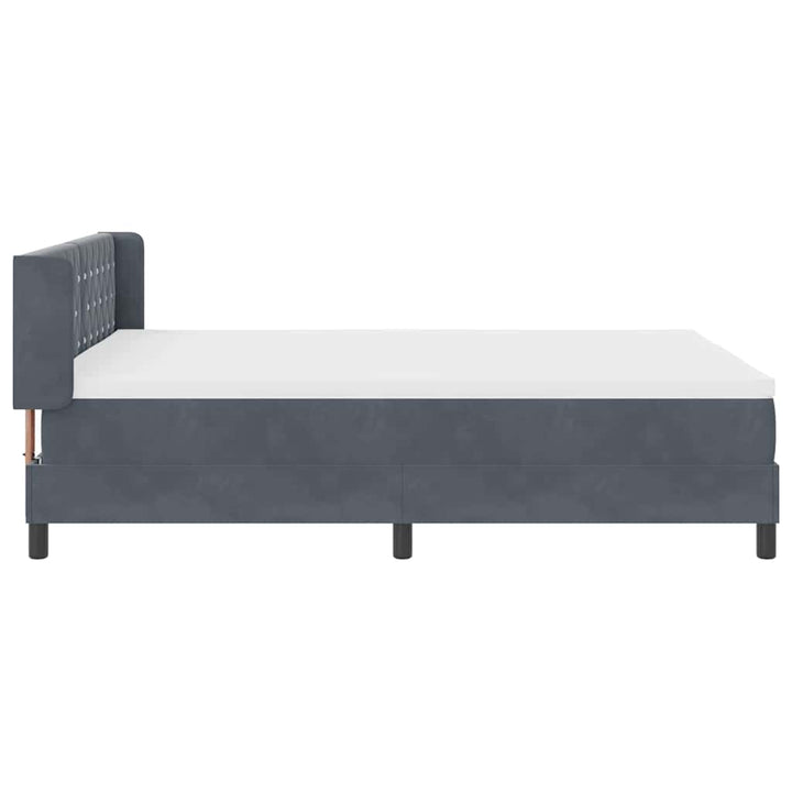 Box spring seng med hovedgærde Mørkegrå 200 x 140 cm Fløjl