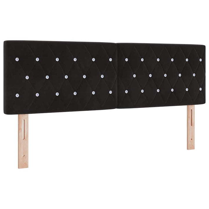 Box spring seng med hovedgærde Sort 200 x 140 cm Fløjl