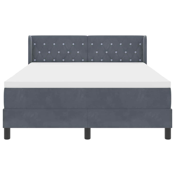 Box spring seng med hovedgærde Mørkegrå 200 x 160 cm Fløjl
