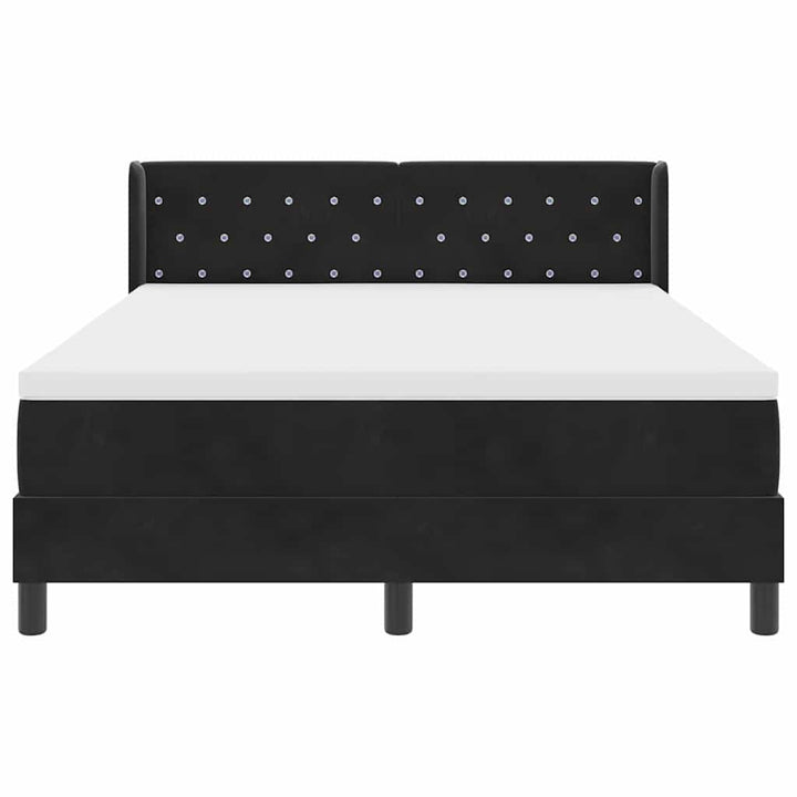 Box spring seng med hovedgærde Sort 200 x 160 cm Fløjl