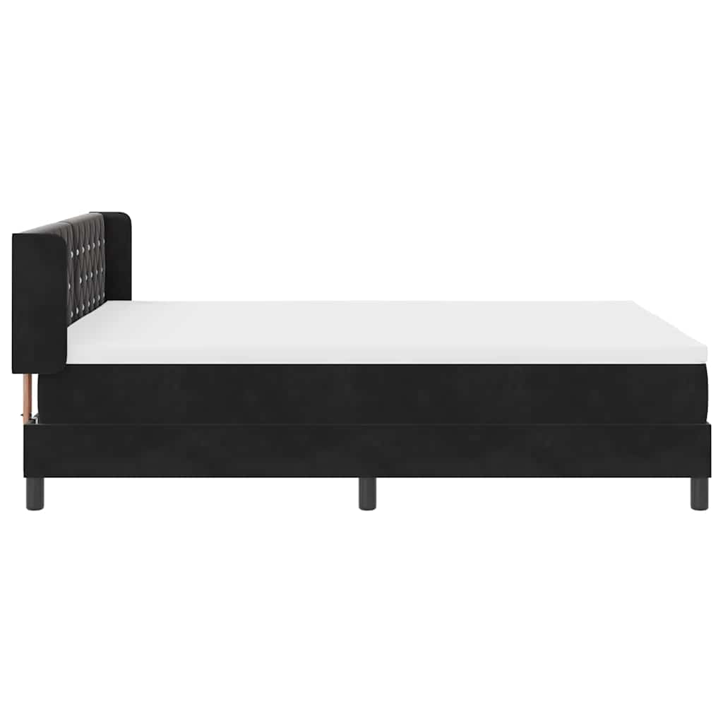 Box spring seng med hovedgærde Sort 200 x 160 cm Fløjl