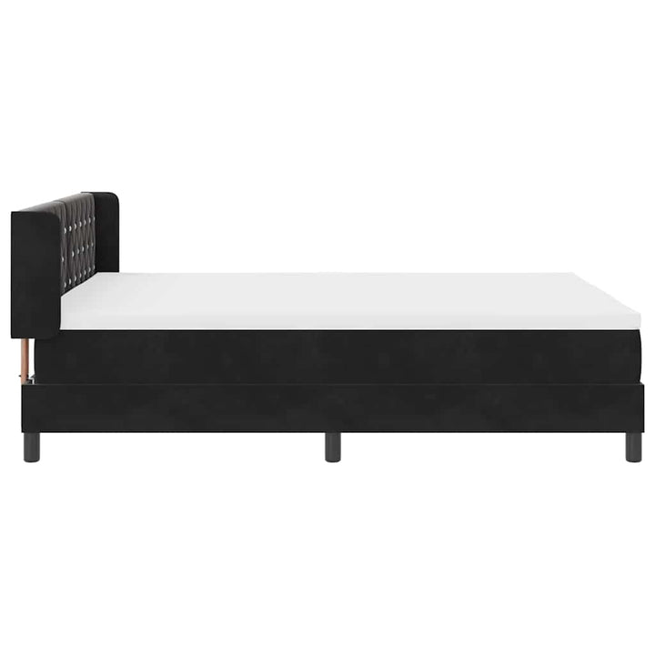 Box spring seng med hovedgærde Sort 200 x 160 cm Fløjl