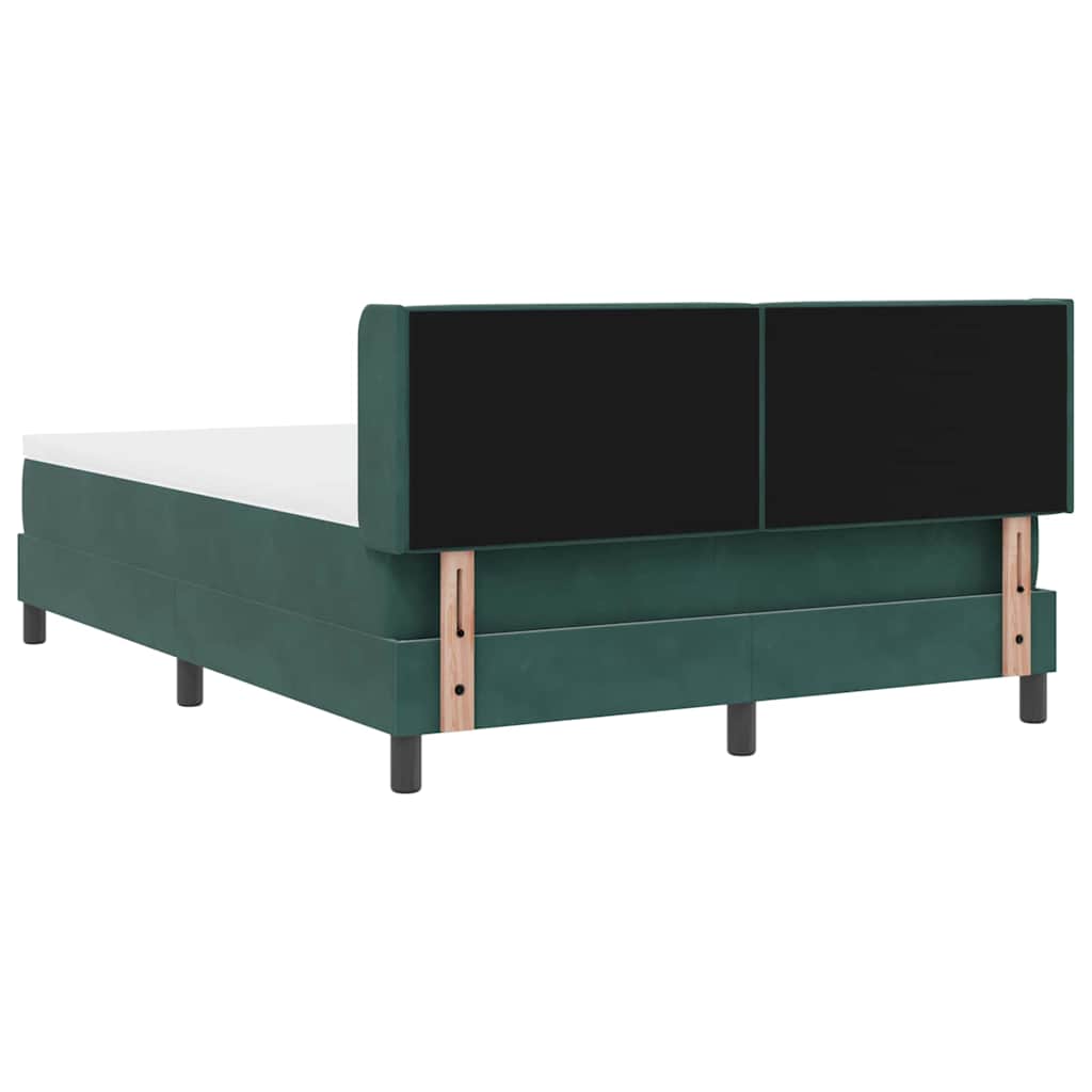 Box spring seng med hovedgærde Mørkegrøn 200 x 160 cm Fløjl
