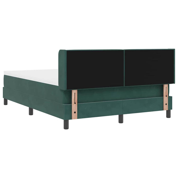 Box spring seng med hovedgærde Mørkegrøn 200 x 160 cm Fløjl