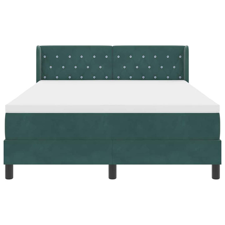 Box spring seng med hovedgærde Mørkegrøn 200 x 160 cm Fløjl