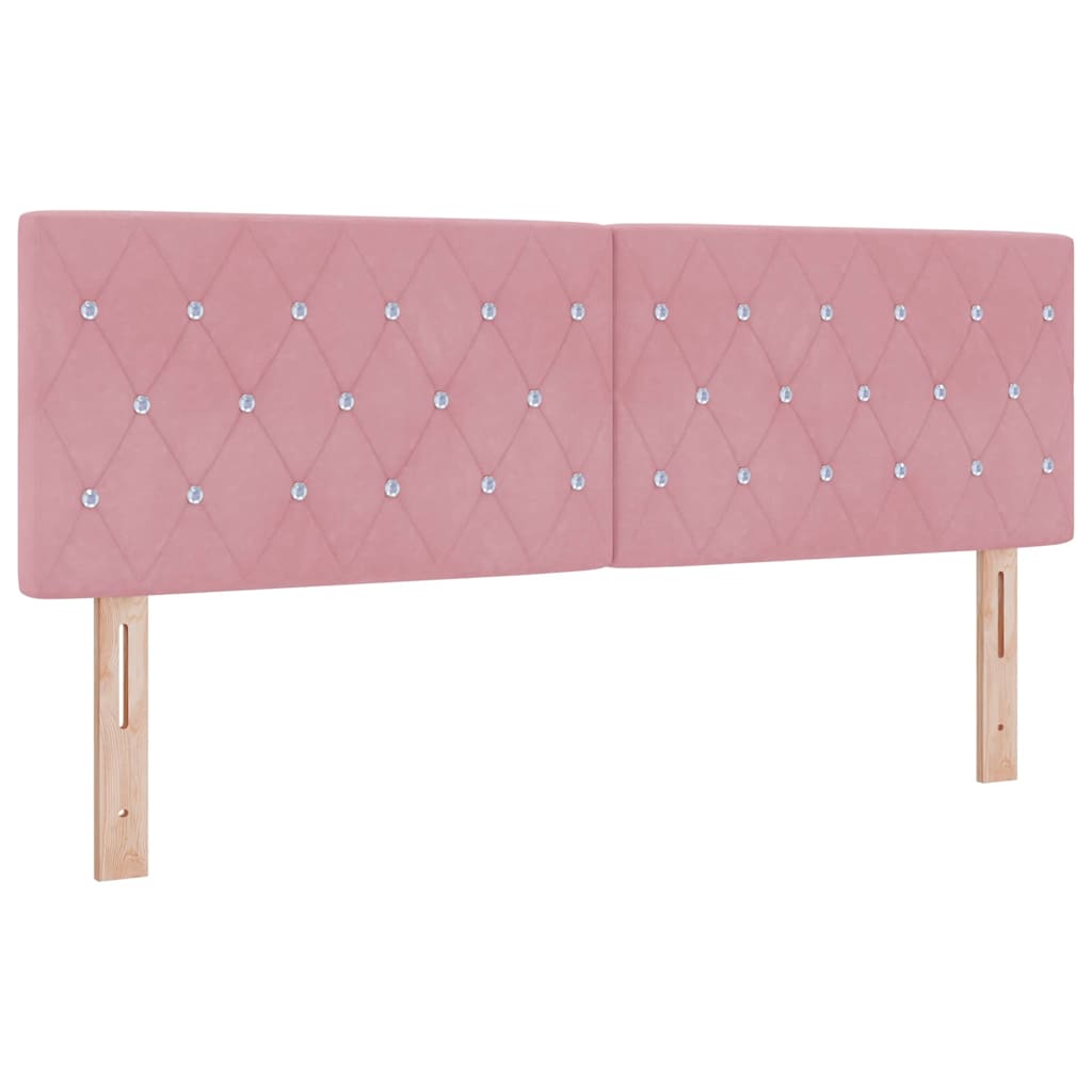 Box spring seng med hovedgærde Lyserød 200 x 160 cm Fløjl
