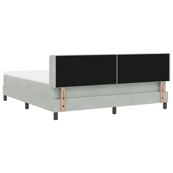 Box spring seng med hovedgærde Lysegrå 200 x 180 cm Fløjl