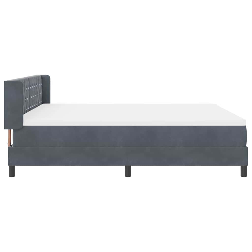 Box spring seng med hovedgærde Mørkegrå 200 x 180 cm Fløjl
