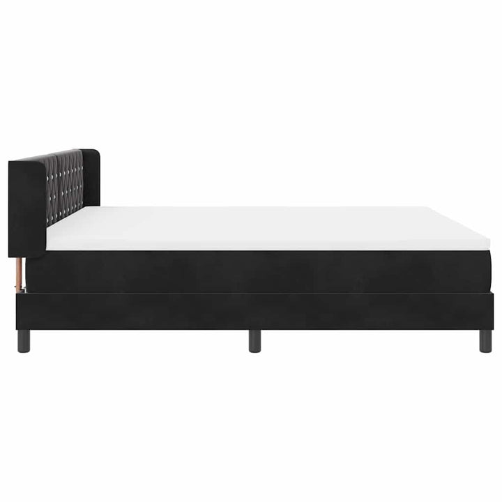 Box spring seng med hovedgærde Sort 200 x 180 cm Fløjl