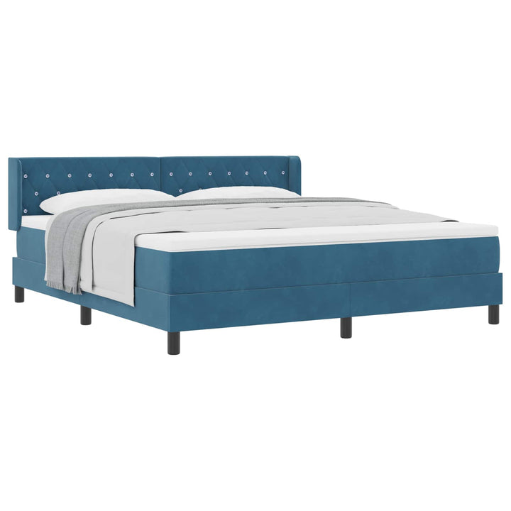Box spring seng med hovedgærde Mørk blå 200 x 180 cm Fløjl