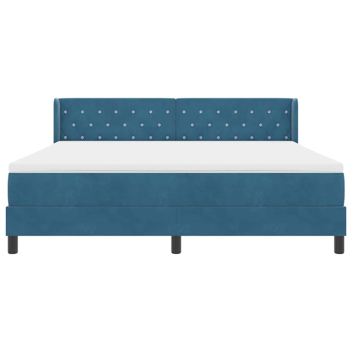 Box spring seng med hovedgærde Mørk blå 200 x 180 cm Fløjl