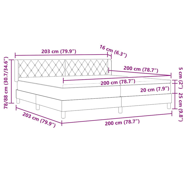 Box spring seng med hovedgærde Lysegrå 200 x 200 cm Fløjl