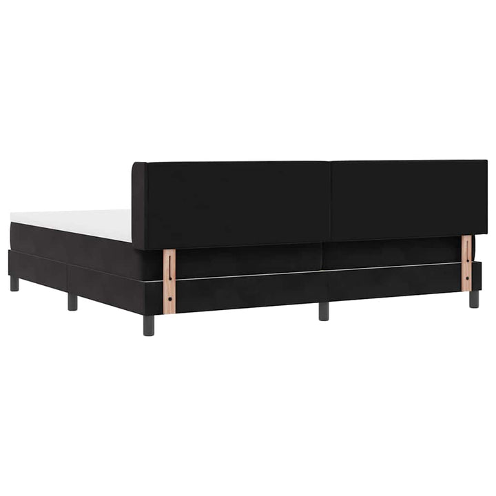 Box spring seng med hovedgærde Sort 200 x 200 cm Fløjl