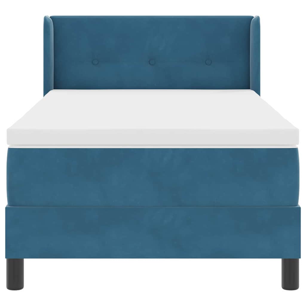 Box spring seng med hovedgærde Mørk blå 200 x 100 cm Fløjl