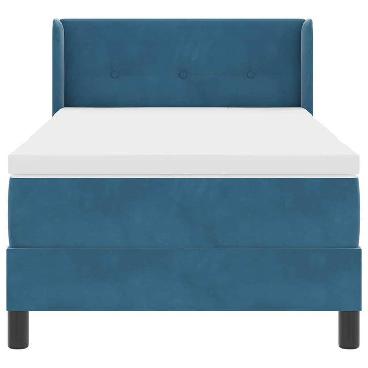 Box spring seng med hovedgærde Mørk blå 200 x 100 cm Fløjl