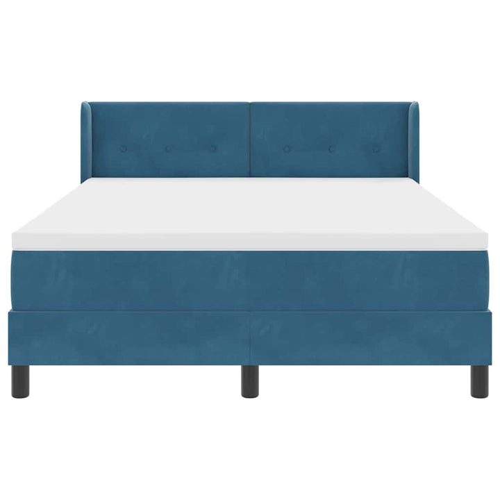 Box spring seng med hovedgærde Mørk blå 200 x 140 cm Fløjl