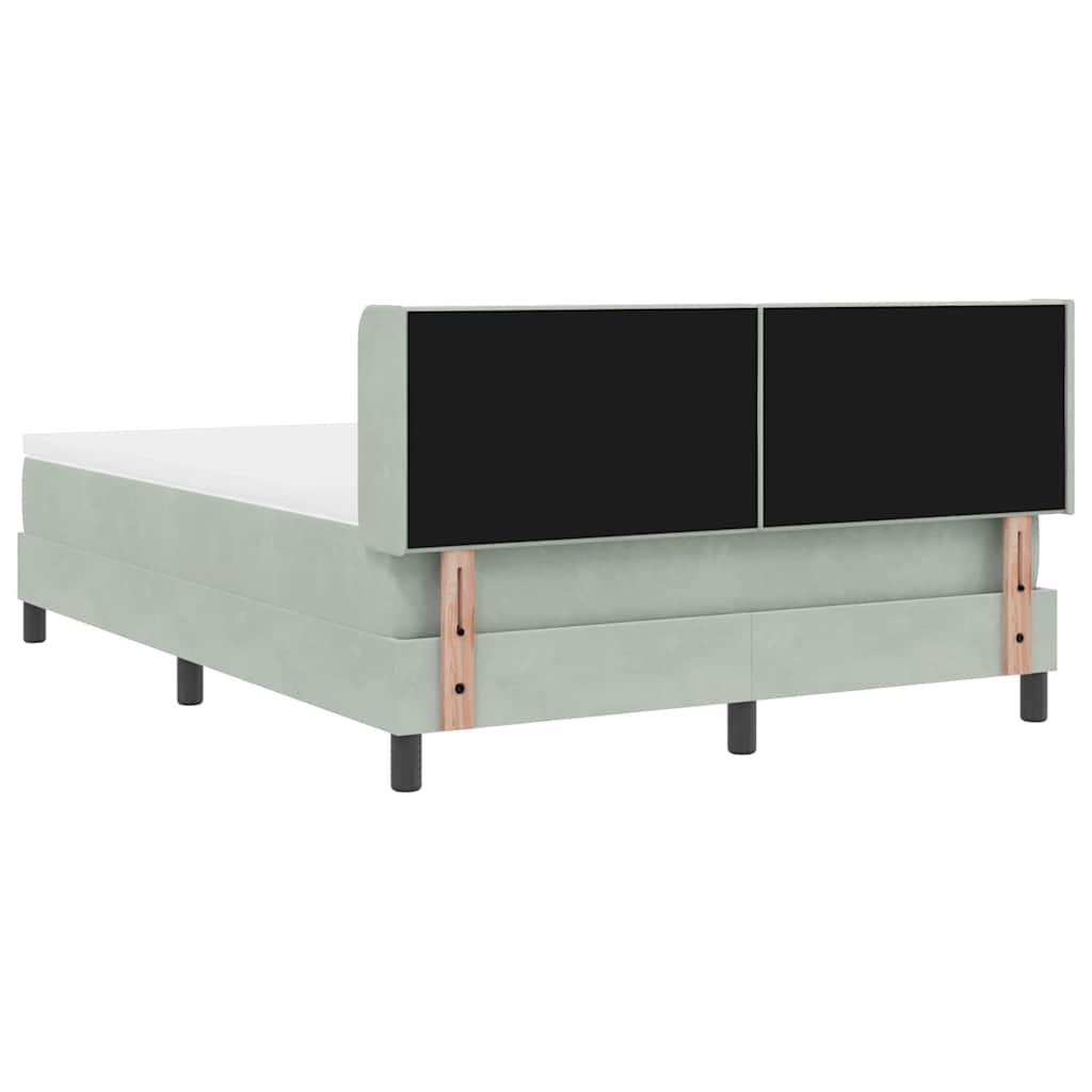 Box spring seng med hovedgærde Lysegrå 200 x 160 cm Fløjl