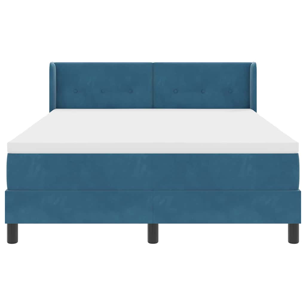 Box spring seng med hovedgærde Mørk blå 200 x 160 cm Fløjl